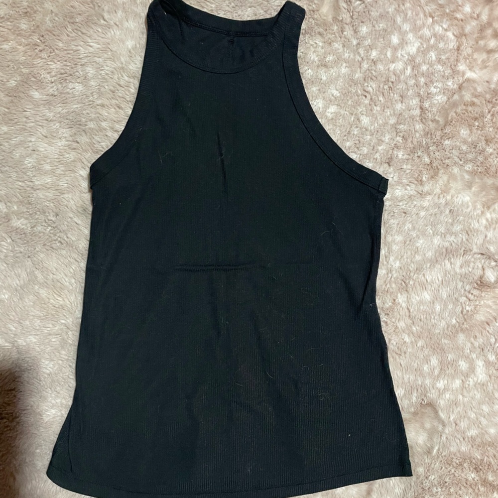 Black race back exercise tank